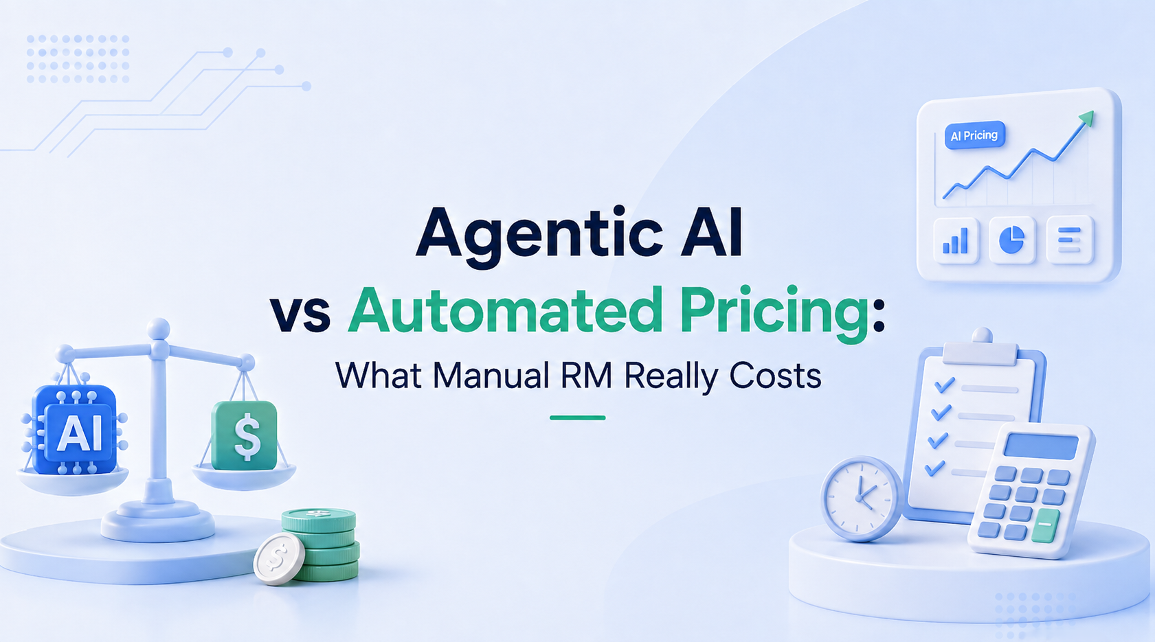 Agentic AI vs automated hotel pricing: manual, automated and agentic compared on who decides the rate