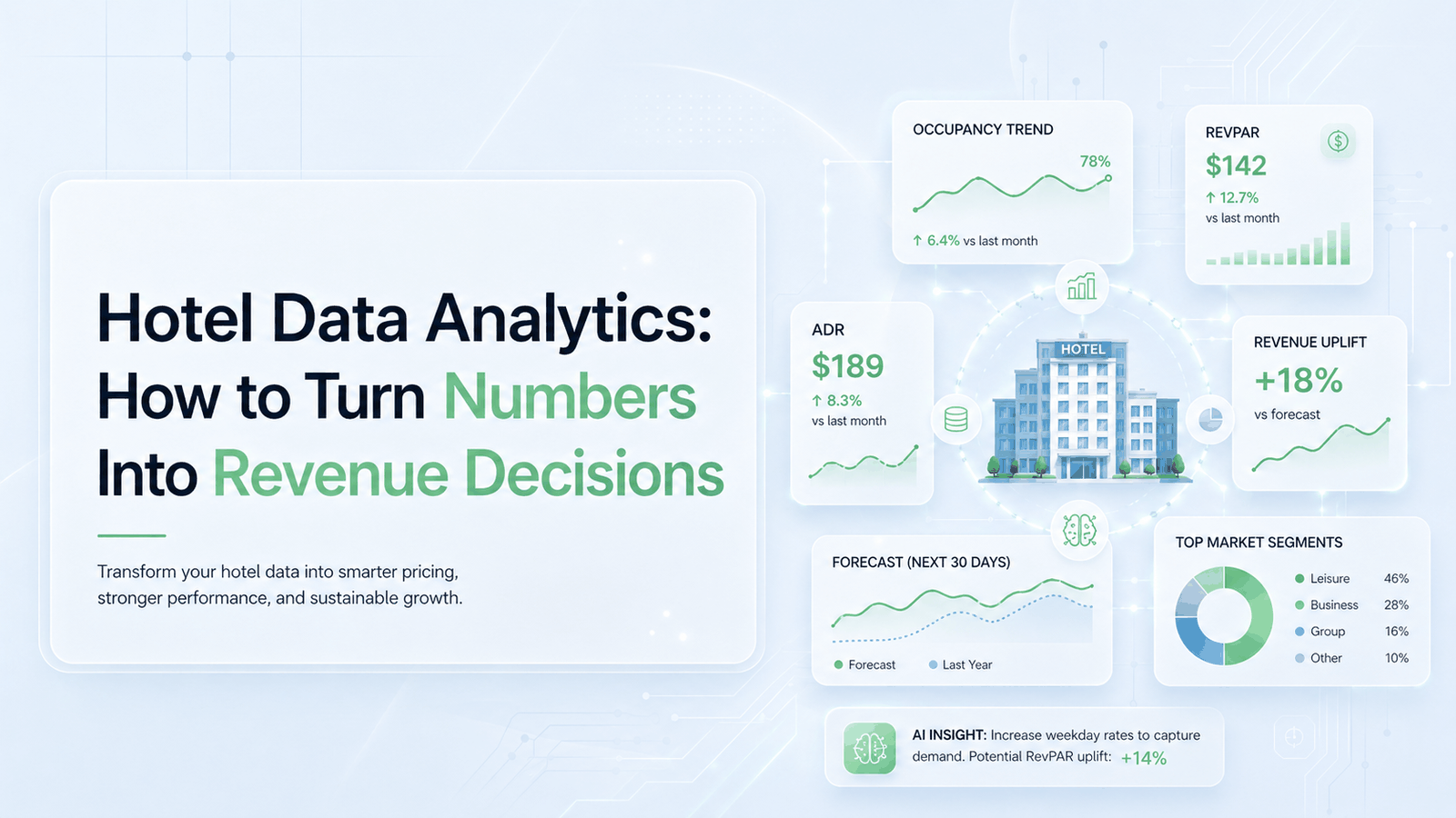 Hotel data analytics: 8 fragmented data sources unified into a Portfolio Dashboard with autonomous decision execution