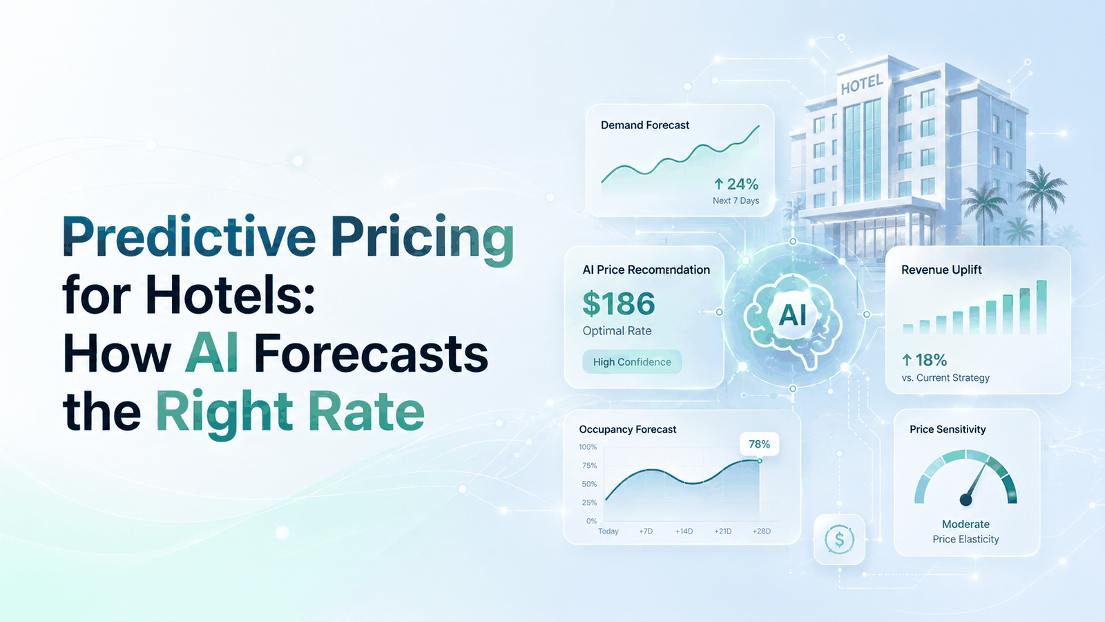 AI predictive pricing for hotels: 5-layer architecture forecasting demand 30-180 days ahead with 88% accuracy