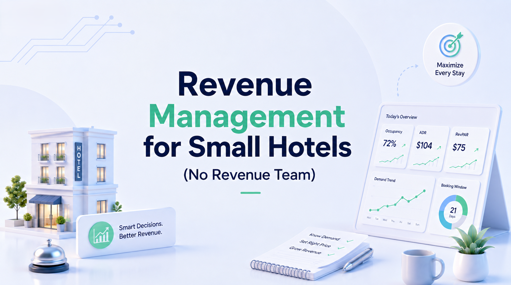 Revenue management for small hotels without a revenue team: the starter kit and a 30-minute weekly routine